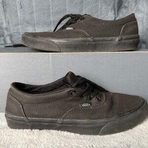 Vans Era Triple Black Canvas Low Top Skate Shoes Women 8.5 Gum Sole 507698
